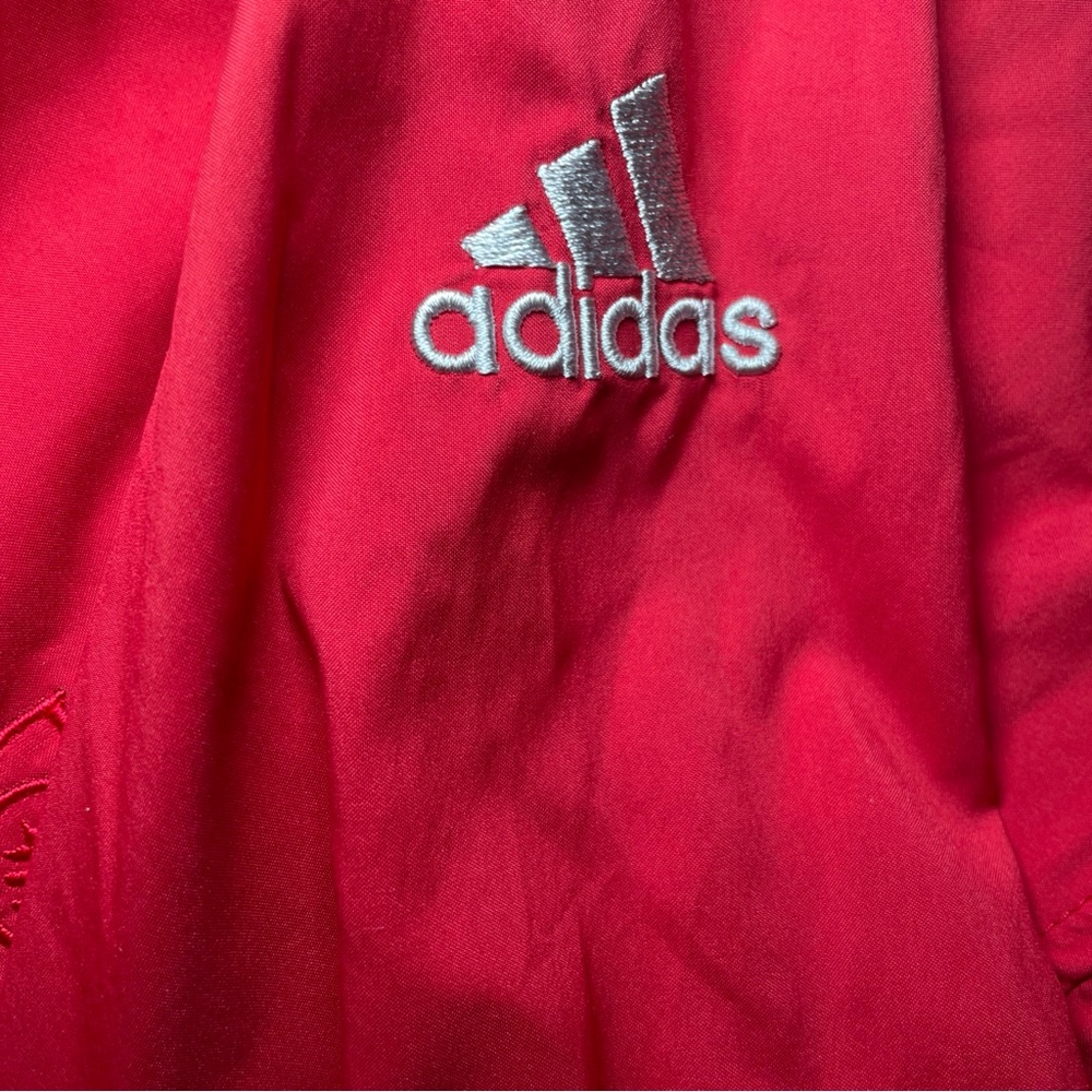 Adidas Bold Red Jacket with Silver Logo